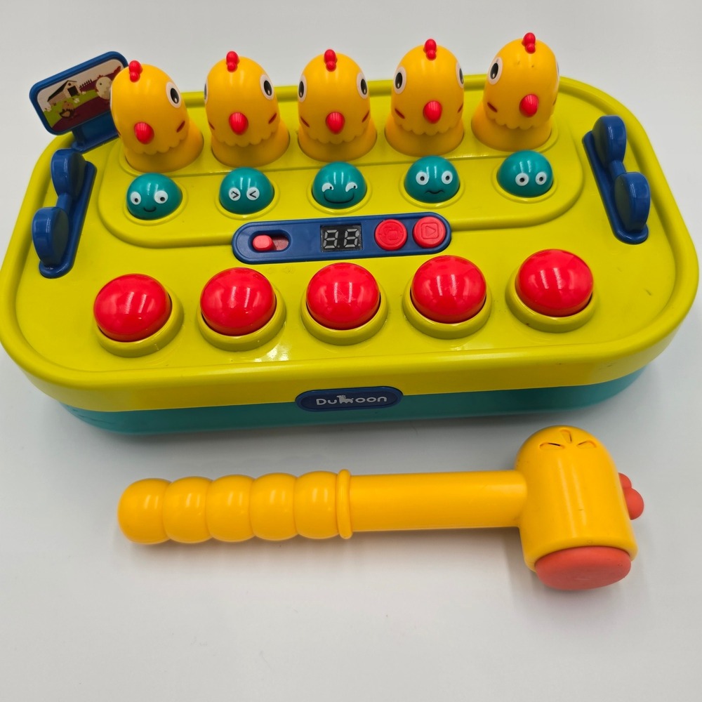 Duloon Whack A Mole Game Toddler Toy with Hammer and Digital Scoreboard Chick